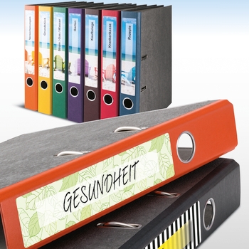 Mappen in verschillende kleuren met HERMA maplabels
