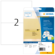 Transparente Etikettenpackung von Herma, mit Informationen zu Größe und Verwendung, inklusive einer Anleitung zur Nutzung von Software.