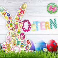 The translation of "Oster Sticker" from German to Dutch is "Paasstickers.