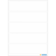 Leere Etikettenblätter mit fünf horizontalen, rechteckigen Feldern, geeignet zum Beschriften oder Drucken. Marke: HERMA.