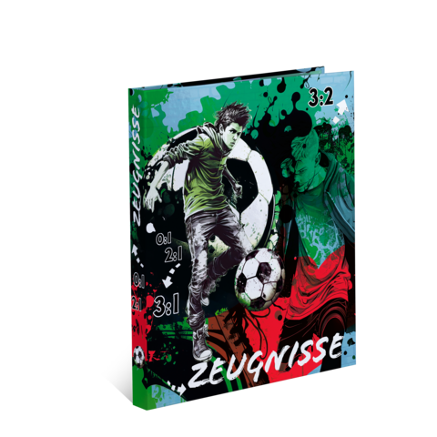 Een kleurrijke omslag van een voetbalblad met de titel 'Getuigenissen', waarop een speler met een bal en verschillende tussenstanden te zien is.