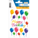 Bunte Luftballons in verschiedenen Farben mit dem Text "Happy Birthday" in glitzernder Schrift. Ideal für Geburtstagsfeiern.