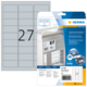 Typenschild-Etiketten von Herma, Packung mit 27 Etiketten, inklusive Software-Hinweis für die Gestaltung.
