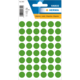 Grüne runde Etiketten auf einem Bogen, insgesamt 240 Stück, mit einem Durchmesser von 13 mm. Verpackung von Herma.
