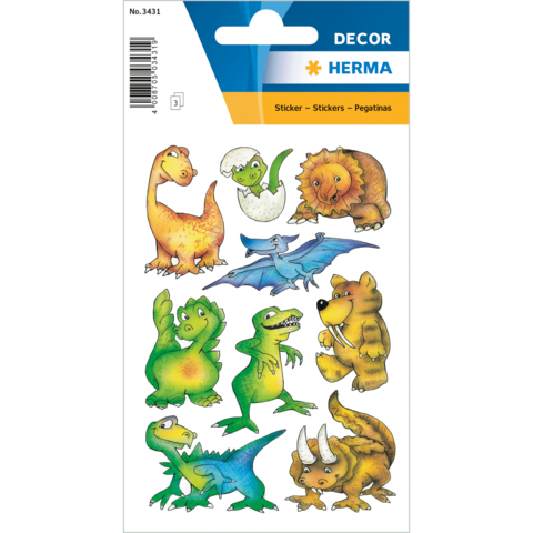 Bunte Aufkleber mit verschiedenen Fantasiewesen, darunter Dinosaurier, ein Löwe, ein Drache und andere niedliche Kreaturen.