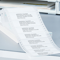 Adreslabels op continu papier