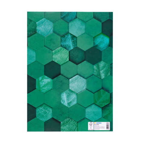 Grünes Hexagon-Muster mit verschiedenen Schattierungen und Texturen, das eine strukturierte Oberfläche darstellt.