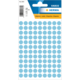 Blaues Etikettenblatt mit 540 runden Aufklebern, Durchmesser 8 mm, verpackt in einer transparenten Hülle.