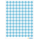 Blaues Punktmuster auf weißem Hintergrund, bestehend aus gleichmäßig angeordneten, runden Aufklebern.