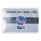 PADI Advanced Open Water Diver Zertifikat mit blauem Logo und schwarzem Streifen.