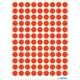 Ein Blatt mit gleichmäßig angeordneten roten Punkten auf weißem Hintergrund.
