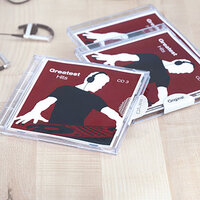 Toepassingsbeeld van sluitstickers op CD-hoes