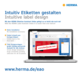 Intuitives Design für Etiketten mit dem HERMA Etiketten Assistent Online. Keine Installation erforderlich, schnelle Online-Erstellung von Etiketten.
