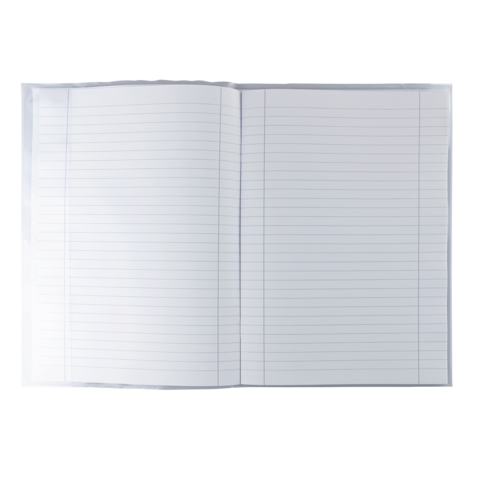 Ein offenes Notizbuch mit linierten Seiten, bereit zum Schreiben. Die Seiten sind leer und unbeschrieben.