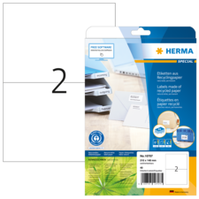Etiketten aus Recyclingpapier in einer Verpackung, mit der Aufschrift "HERMA SPECIAL" und der Produktnummer 10707.
