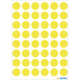 Gelbe runde Aufkleber auf weißem Hintergrund, gleichmäßig in einem Raster angeordnet.
