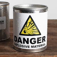 Blik met bedrukte folie-label