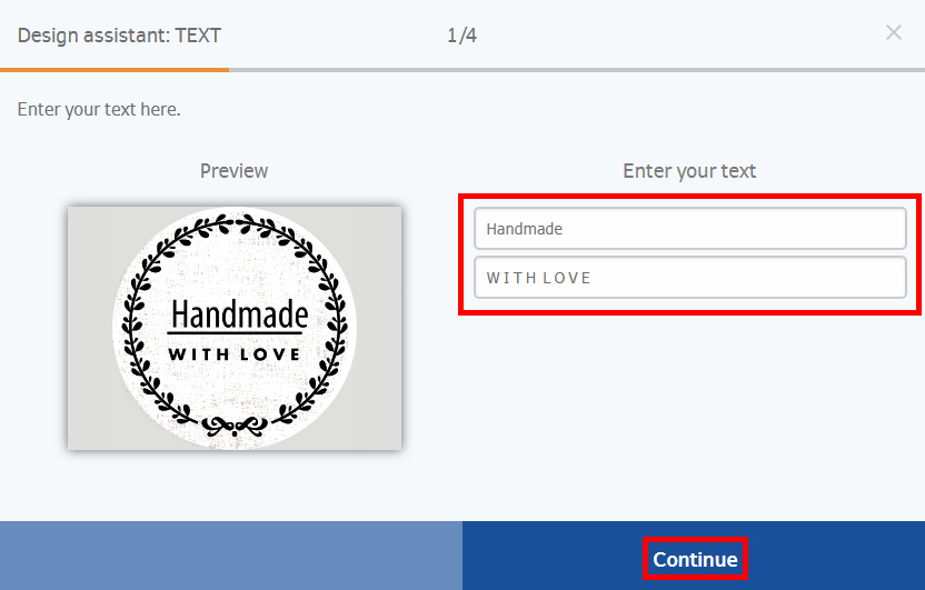 Een grafisch ontwerp met de tekst "Handgemaakt" en "MET LIEFDE" in een cirkelvormig kader, omringd door een decoratief patroon.
